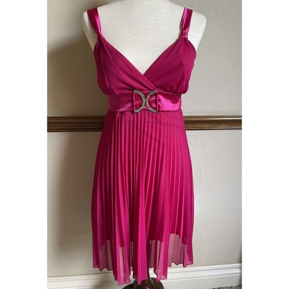 Taboo Size Large Pink Vintage Babydoll Mini Dress Barbie Satin Made in USA 90s - Picture 1 of 10